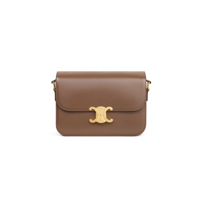 CELINE MEDIUM CLASSIQUE TRIOMPHE BAG IN SHINY CALFSKIN 187363BF4.19BG (22.5*16.5*7.5cm)